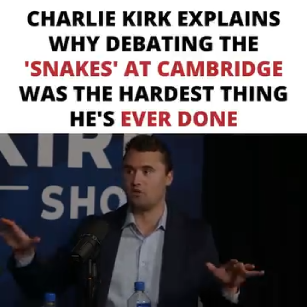 Charlie Kirk Cambridge calm composure