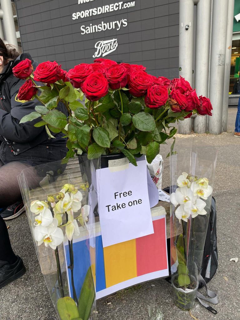 Shades of Romeo intentional flower offering